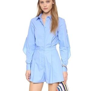 The Fifth Label Sky Blue Cut Out Back Romper Medium